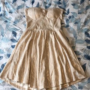 Miami Beige Strapless Dress